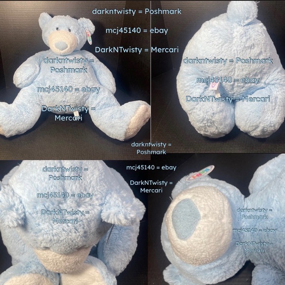 JUMBO RARE VHTF BNWT Mary Meyer Huge Blue Teddy Bear GREAT GIFT - Picture 3 of 16